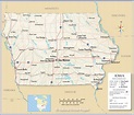 Iowa Map With Cities And Towns – Map Vector