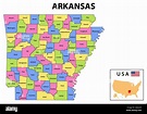 Mapa de Arkansas. Mapa del estado y del distrito de Arkansas. Mapa ...