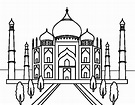 Dibujo de El Taj Mahal para Colorear - Dibujos.net