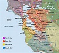 Karte von San Francisco und Umgebung - Gegend von San Francisco ...