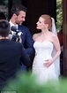 Jessica Chastain looks stunning in white bridal gown | Daily Mail Online