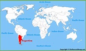 Argentina location on the World Map - Ontheworldmap.com