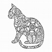mandala gato para colorir para crianças 7848795 Vetor no Vecteezy