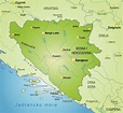 Karte von Bosnien-Herzegowina als Übersichtskarte in - Lizenzfreies ...