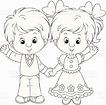 Little Boy And Girl Coloring Pages at GetDrawings | Free download