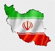Premium PSD | Iran flag map in three dimensional render isolated