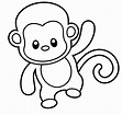 Lindo bebé Mono para colorear, imprimir e dibujar –ColoringOnly.Com