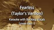 Fearless (Taylor's Version) (Lower Key -1) Karaoke with Backing Vocals ...