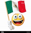 Emoji con bandera mexicana, emoticono ondeando bandera nacional de ...