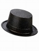 Sombrero de copa de plástico con brillantina negro adulto: Sombreros,y ...