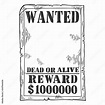 Wanted criminal reward poster template engraving vector illustration ...