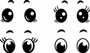 yeux de kawaii de dessin animé dans le style de l'anime. illustration ...