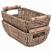 StorageWorks Wicker Storage Baskets, Decorative Seagrass Basket Tote ...
