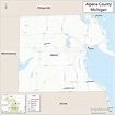 Map of Alpena County, Michigan showing cities, highways & important ...