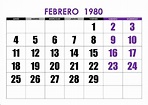Calendario 1980 – calendarios.su