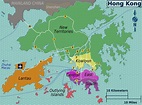 Grande mapa de distritos de Hong Kong | Hong Kong | Asia | Mapas del Mundo