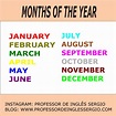 Os meses em inglês | Os meses em inglês, Preposições em inglês, Ingleses