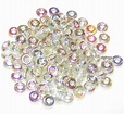 5 Grams of 4x1mm Czech Glass O-Beads - Crystal Green Rainbow