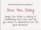 Best Handwriting Fonts on Google Docs