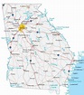 Mapa de Georgia - Ciudades y carreteras