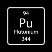 Plutonium symbol. Chemical element of the periodic table. Vector ...
