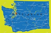 Mapa de Washington - Mapa Físico, Geográfico, Político, turístico y ...