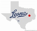 Map of Leona, TX, Texas