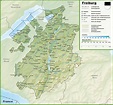 Canton of Fribourg map with cities and towns - Ontheworldmap.com