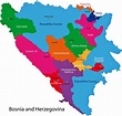 Mapa de regiones y provincias de Bosnia y Herzegovina - OrangeSmile.com