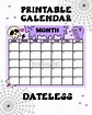 Pastel Goth Printable Calendar! | Calendar, Dateless planner, Digital weekly planner