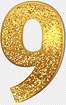 9 ilustração, ouro número nove brilhando, texto, logotipo, dígito ...