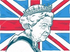 Reina Isabel II. Ilustración de dibujo de retrato vectorial. enero 15 ...