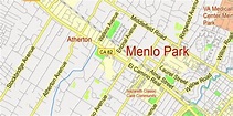 Menlo Park Vector Map Printable California exact 2000 m scale City Plan ...