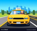 Car taxi driver client auto cab inside passenger Vector Image