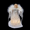 9" Virtuous White and Shimmering Silver Lighted Angel Christmas Tree ...