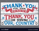 Thank you for your service wood signs Royalty Free Vector