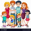 Family members with parents and kids on white Vector Image