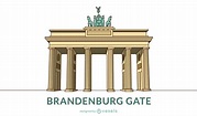 Colored Brandenburg Gate Design Vector Download