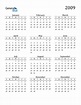 2009 Calendar (PDF, Word, Excel)