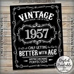 1957 Birthday Sign, Aged to Perfection Poster, Vintage Birthday, Better ...
