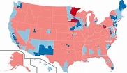 A map of the results of the 2018 US House of Representatives elections ...