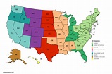 Us Map With States And Time Zones - World Map