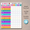 Homeschool Schedule - Weekly Checklist Editable DIY Template – TidyLady ...