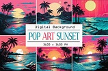 1 Sunset Beach Pop Art Wall Decor Designs & Graphics