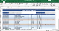 Hoja de recepción de pedidos | Plantilla de pedido en Excel