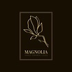ilustración simple del logo de la flor de magnolia para bienes raíces ...