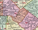 Rockdale County, Georgia, 1911, Map, Conyers, Zingara, Peachstone ...
