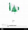 Mapa de la isla de Norfolk con bandera - ilustración vectorial Imagen ...
