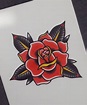 Rose Old School | Old school rose, Traditional rose tattoos, Old school ...