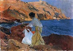 Clotilde and Elena on the Rocks at Javea, 1905 - Joaquín Sorolla ...